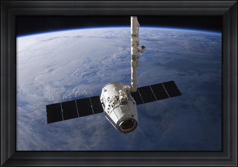 Framed SpaceX Dragon Cargo Craft Prior to being Released from the Canadarm2 Print
