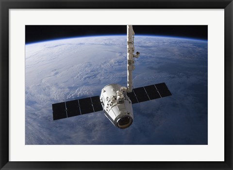 Framed SpaceX Dragon Cargo Craft Prior to being Released from the Canadarm2 Print