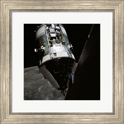 Framed View of the Apollo 17 Command and Service Modules in Lunar Orbit Print