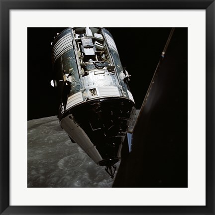 Framed View of the Apollo 17 Command and Service Modules in Lunar Orbit Print