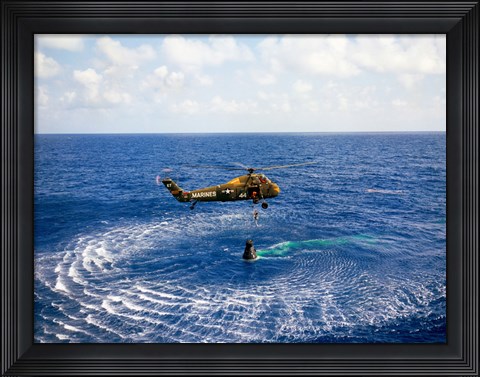 Framed Astronaut is Rescued by a US Marine Helicopter Print