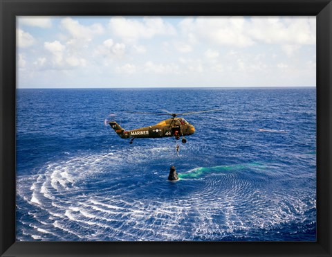 Framed Astronaut is Rescued by a US Marine Helicopter Print