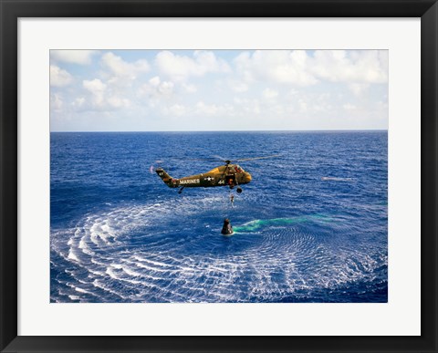 Framed Astronaut is Rescued by a US Marine Helicopter Print