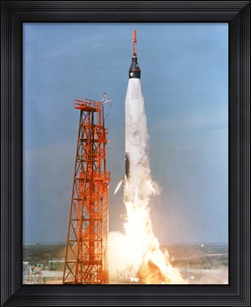 Framed View of the liftoff of Mercury-Atlas 5 from Kennedy Space Center, Florida Print