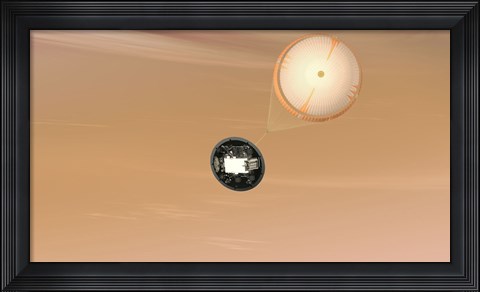 Framed Artist&#39;s Concept of the Mars Science Laboratory Curiosity Rover Parachute System Print