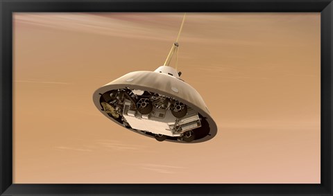 Framed Artist&#39;s Concept of NASA&#39;s Curiosity Rover tucked inside the Spacecraft&#39;s Backshell Print