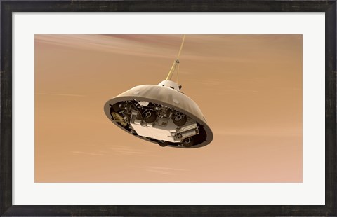 Framed Artist&#39;s Concept of NASA&#39;s Curiosity Rover tucked inside the Spacecraft&#39;s Backshell Print