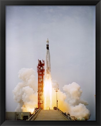 Framed Augmented Target Docking Adapter atop an Atlas Launch Print