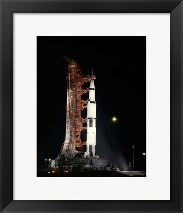 Framed Nighttime View of the Apollo 12 Space Vehicle Print