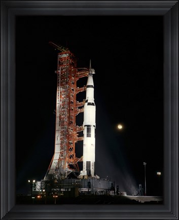 Framed Nighttime View of the Apollo 12 Space Vehicle Print