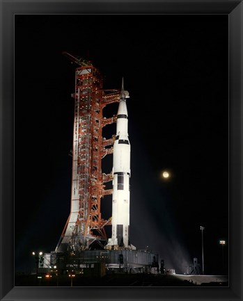 Framed Nighttime View of the Apollo 12 Space Vehicle Print