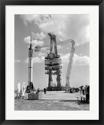 Framed Mercury-Redstone 3 Prelaunch Activities on the Mercury 5 Launch Pad Print