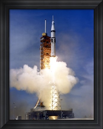 Framed Liftoff of the Saturn IB launch Vehicle Print