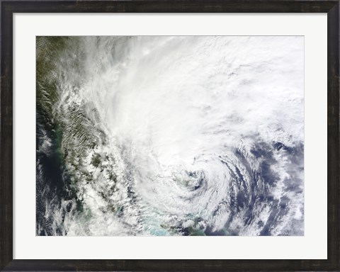 Framed Hurricane Sandy Over the Bahamas Print