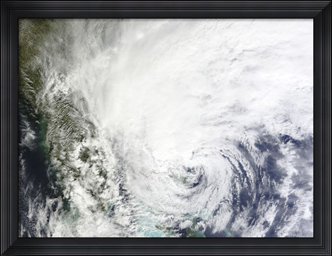 Framed Hurricane Sandy Over the Bahamas Print