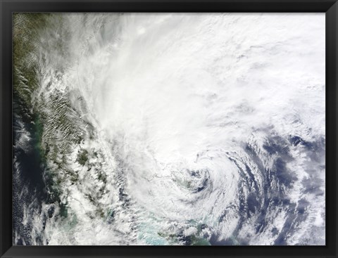 Framed Hurricane Sandy Over the Bahamas Print