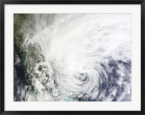 Framed Hurricane Sandy Over the Bahamas Print