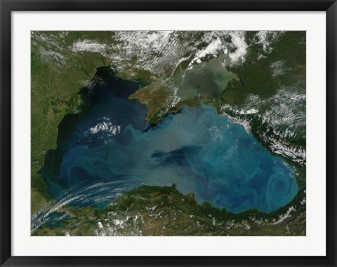 Framed Phytoplankton Bloom in the Black Sea Print