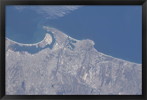 Framed View from Space of San Diego, California Print