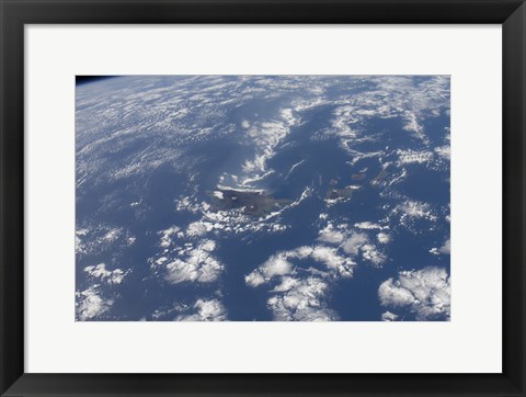 Framed Hawaiian Islands as seen from the International Space Station Print