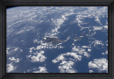 Framed Hawaiian Islands as seen from the International Space Station Print