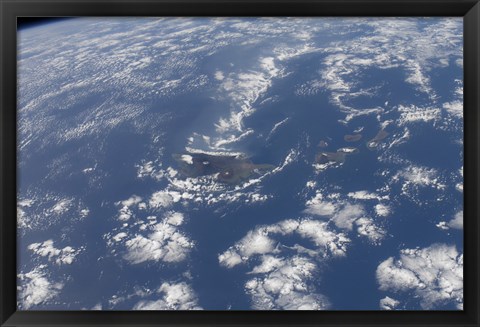 Framed Hawaiian Islands as seen from the International Space Station Print