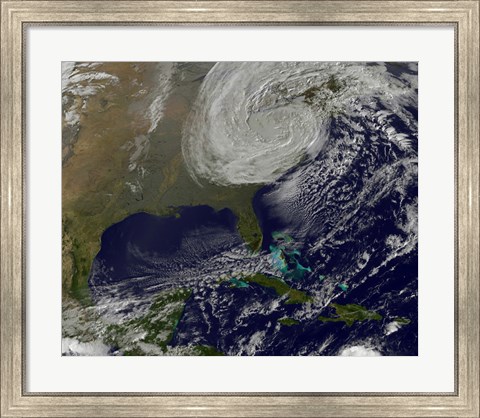 Framed Post Tropical Storm Sandy Rolling Inland Print