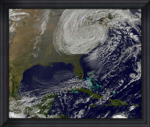 Framed Post Tropical Storm Sandy Rolling Inland Print