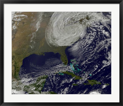 Framed Post Tropical Storm Sandy Rolling Inland Print