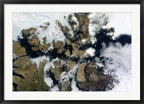 Framed Satellite view of Parry Channel and McClure Strait in the Northwest Passage Print