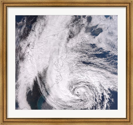 Framed Hurricane Sandy along the Northeastern Coast of the United States Print