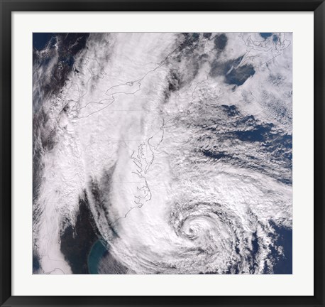 Framed Hurricane Sandy along the Northeastern Coast of the United States Print