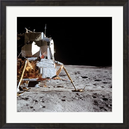 Framed View of the Apollo 14 Lunar Module on the Moon Print