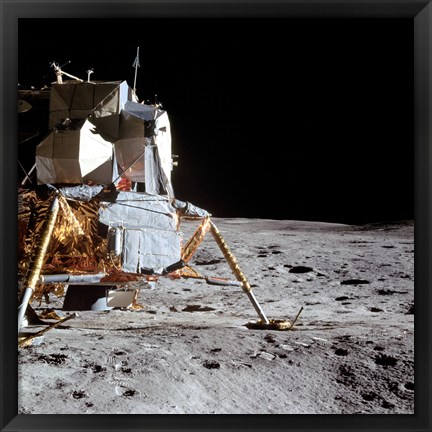 Framed View of the Apollo 14 Lunar Module on the Moon Print