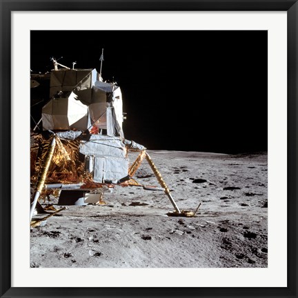 Framed View of the Apollo 14 Lunar Module on the Moon Print