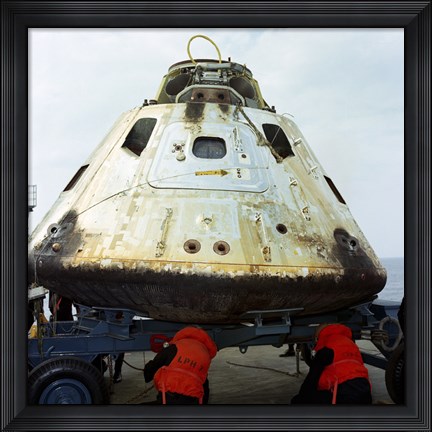 Framed Close-up View of the Apollo 9 Command Module After Recovery Print