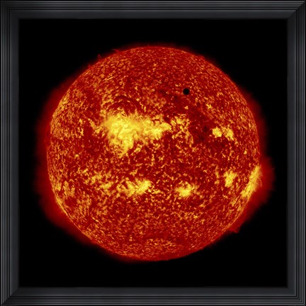 Framed 2012 Transit of Venus moving through the Sun Print