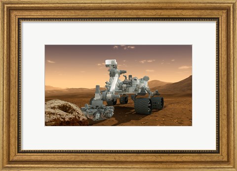 Framed Artist&#39;s Concept of NASA&#39;s Mars Science Laboratory Curiosity rover Print