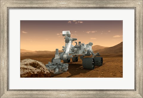 Framed Artist&#39;s Concept of NASA&#39;s Mars Science Laboratory Curiosity rover Print