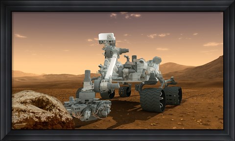 Framed Artist&#39;s Concept of NASA&#39;s Mars Science Laboratory Curiosity rover Print