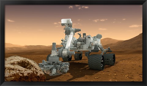 Framed Artist&#39;s Concept of NASA&#39;s Mars Science Laboratory Curiosity rover Print