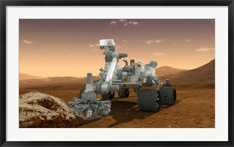 Framed Artist&#39;s Concept of NASA&#39;s Mars Science Laboratory Curiosity rover Print