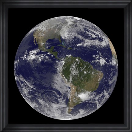 Framed Hurricane Sandy along the East Coast of the United States Print
