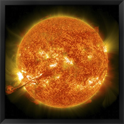 Framed Magnificent Coronal Mass Ejection Erupts on the Sun Print