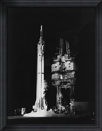 Framed Mercury-Redstone 3 Missile on Launch Pad, Cape Canaveral, Florida Print