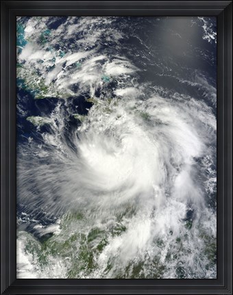 Framed Tropical Storm Isaac Moving through the Eastern Caribbean Sea Print