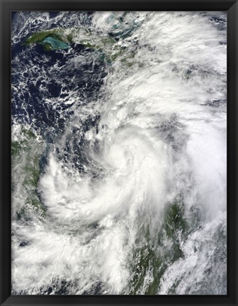 Framed Tropical Storm Sandy Hovering over the Caribbean Sea Print