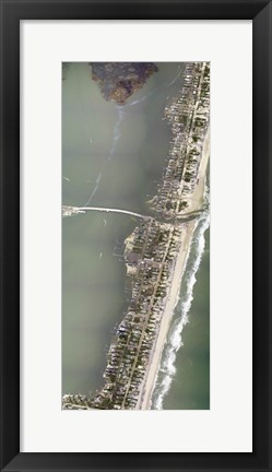 Framed Aerial view Showing a Portion of Mantoloking, New Jersey, Damaged by Hurricane Sandy Print