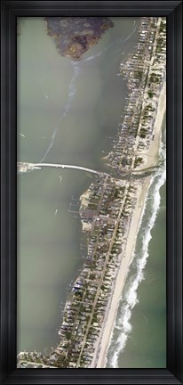 Framed Aerial view Showing a Portion of Mantoloking, New Jersey, Damaged by Hurricane Sandy Print