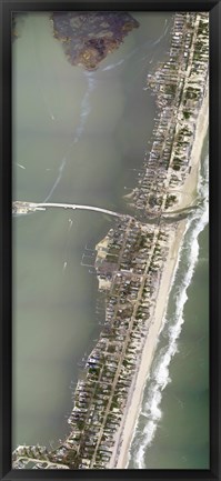 Framed Aerial view Showing a Portion of Mantoloking, New Jersey, Damaged by Hurricane Sandy Print